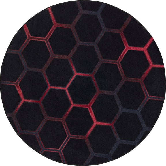 Joy Carpets Kid Essentials Breakout 13'2" Round Area Rug in Color Ruby
