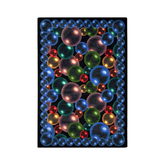 Bubbles 3'10" x 5'4" Area Rug In Color Rainbow