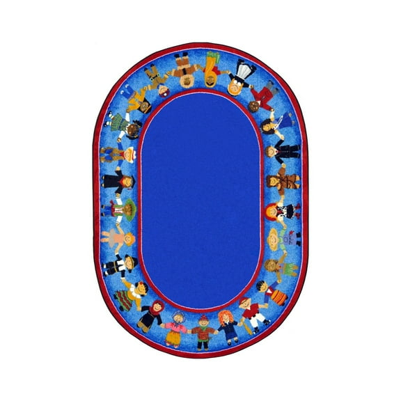 Children of Many Cultures 7'8" x 10'9" Oval Area Rug In Color Multi-Color:Multi,Material:Nylon