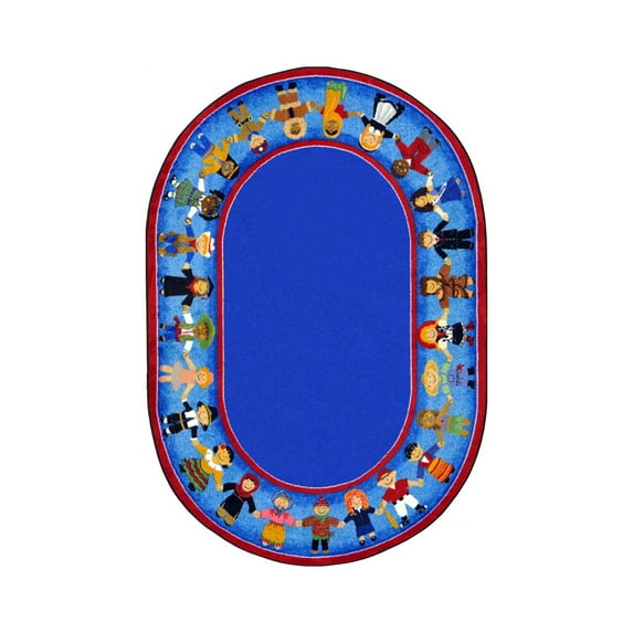 Children of Many Cultures 7'8" x 10'9" Oval Area Rug In Color Multi-Color:Multi,Material:Nylon