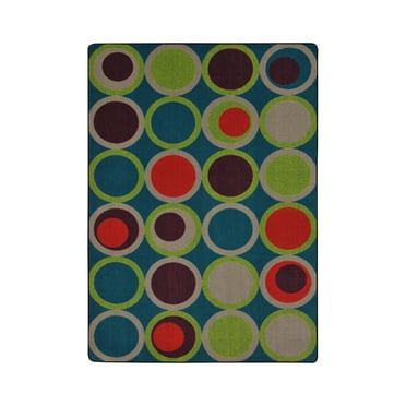 Joy Carpets 1857C-03 Circle Back Teen Area Rugs - 5 ft. 4 in. x 7 ft. 8 in. - Tropics