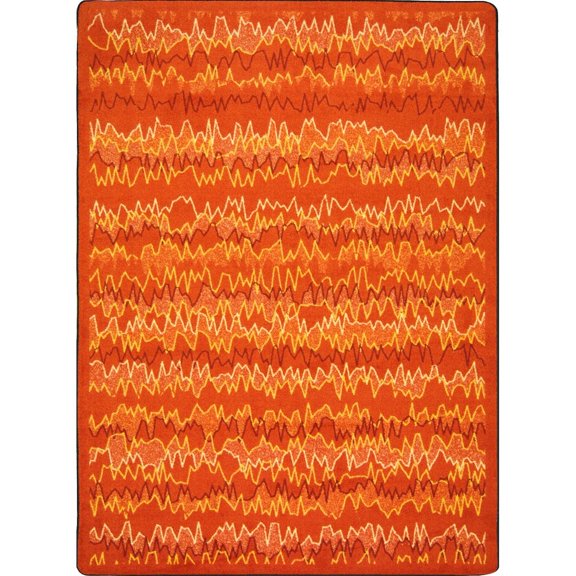 Joy Carpets Kid Essentials Static Electricity 3'10" x 5'4" Area Rug in Color Orange