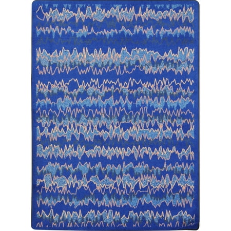 Joy Carpets Kid Essentials Static Electricity 3'10" x 5'4" Area Rug in Color Blue