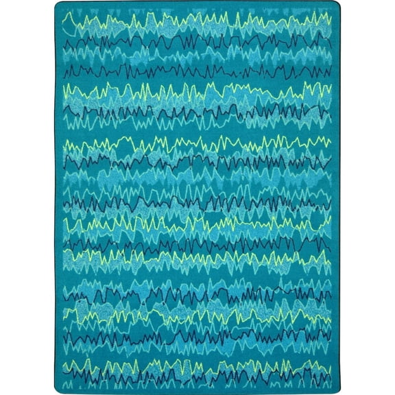 Joy Carpets Kid Essentials Static Electricity 3'10" x 5'4" Area Rug in Color Teal