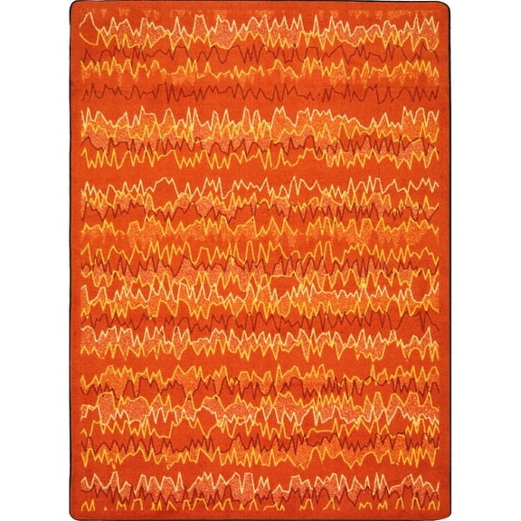 Joy Carpets Kid Essentials Static Electricity 5'4" x 7'8" Area Rug in Color Orange