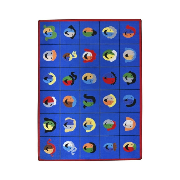 Kid Essentials - Early Childhood Faces & Places, 5'4" x 7'8", Multicolored