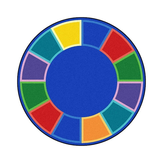 Color Tones 7'7" Round Area Rug In Color Multi-Color:Multi,Material:Nylon
