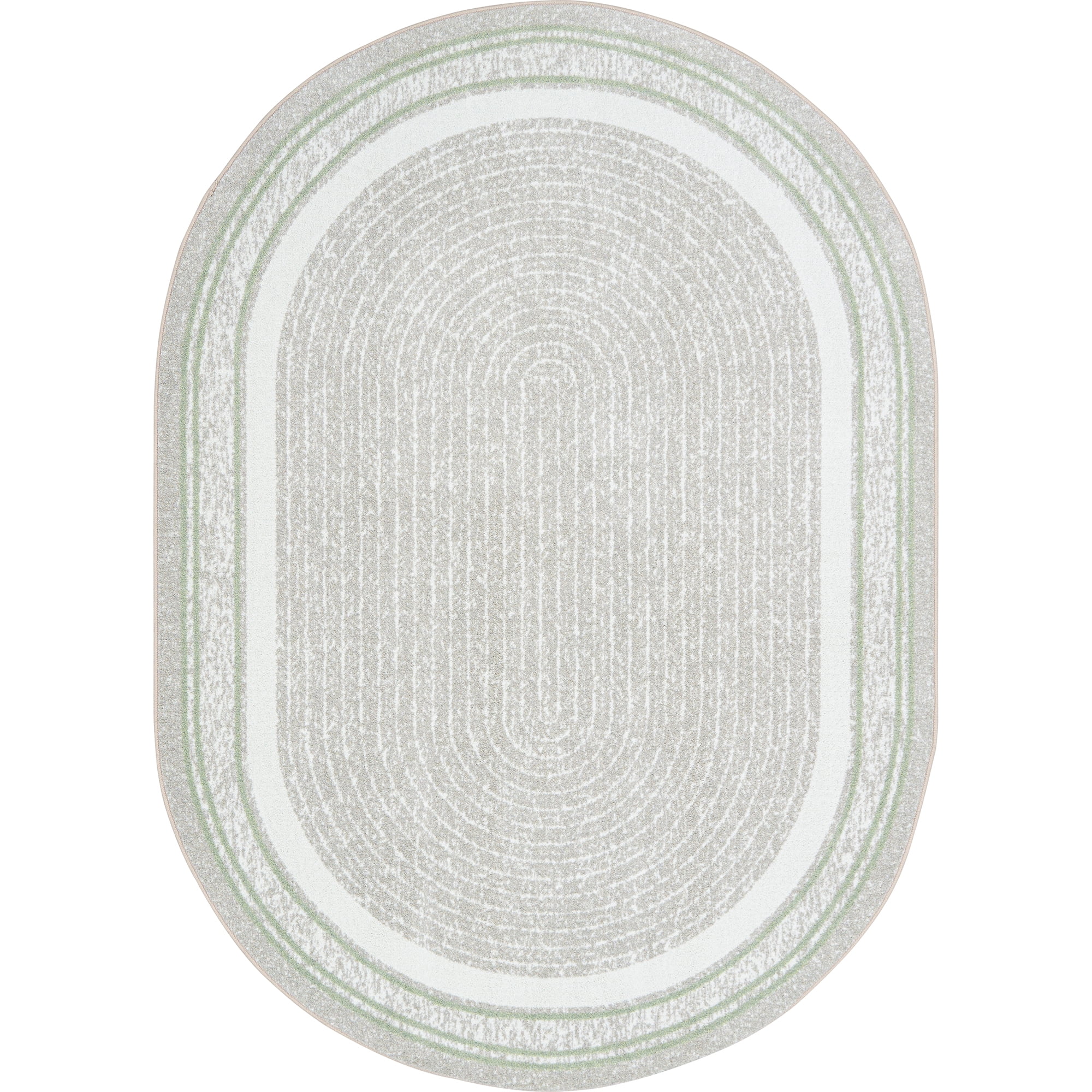 Joy Carpets Cozy Corner 3'10" x 5'4" Indoor Oval Area Rug in Color Sage