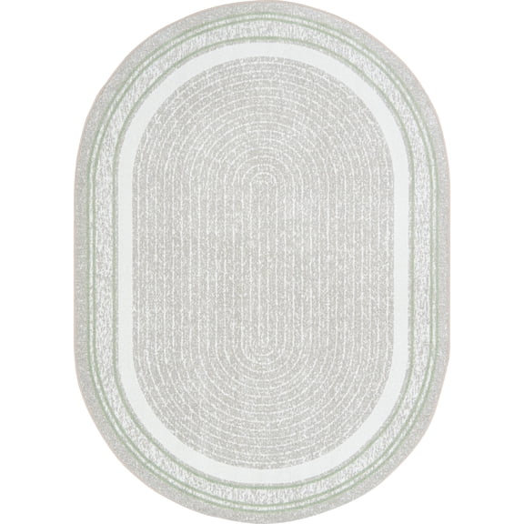 Joy Carpets Cozy Corner 7'8" x 10'9" Indoor Oval Area Rug in Color Sage