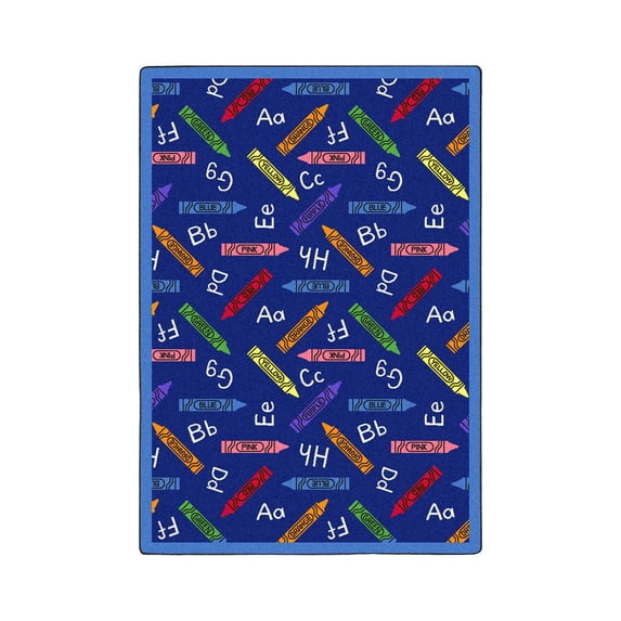 Playful Patterns - Children's Area Rugs Crayons, 3'10" x 5'4", Blue