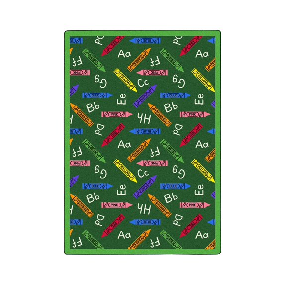 Playful Patterns - Children's Area Rugs Crayons, 5'4" x 7'8", Green