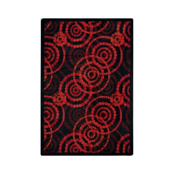 Joy Carpet Kid Essentials Teen Dottie Area Rug Rectangle Ruby 5'4" x 7'8"