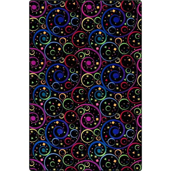 Joy Carpets Neon Lights Fun and Games 12' x 15' Area Rug in Color Fluorescent
