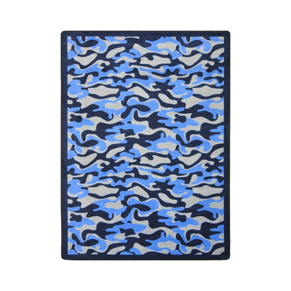 Kaleidoscope - Whimsical Area Rugs Funky Camo, 3'10" x 5'4", Blue