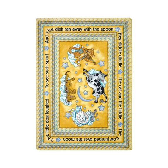 Kid Essentials - Infants & Toddlers Hey Diddle Diddle, 5'4" x 7'8", Yellow