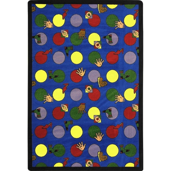 Joy Carpets Playful Patterns Hokey Pokey 7'8" x 10'9" Area Rug in Color Multi
