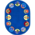 thumbnail image 1 of Joy Carpets Kid Essentials Animal Readers 7'8" x 10'9" Oval Area Rug in Color Multi, 1 of 1
