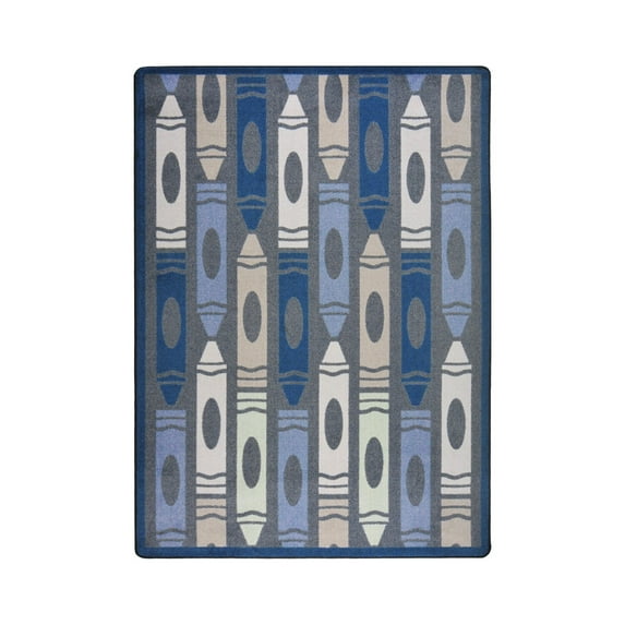 Playful Patterns - Children's Area Rugs Jumbo Crayons, 3'10" x 5'4", Seaside
