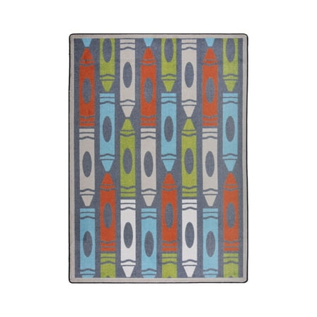 Playful Patterns - Children's Area Rugs Jumbo Crayons, 3'10" x 5'4", Chalkdust