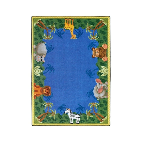 Joy Carpets Kid Essentials Infants & Toddlers Jungle Friends Rug, Multicolored, 3'10" x 5'4"