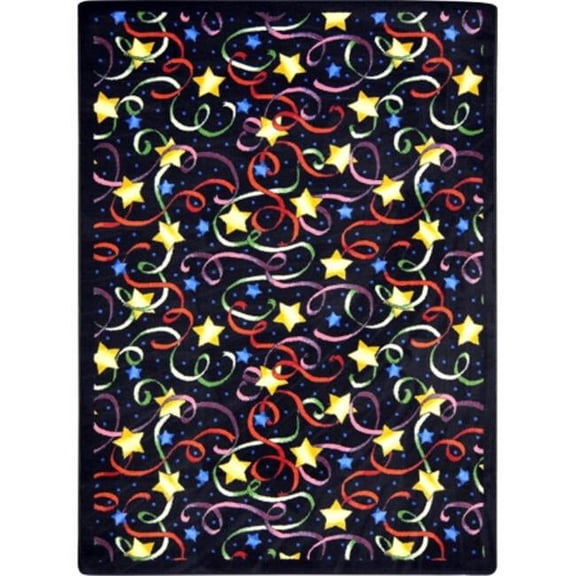 Joy Carpets Kaleidoscope Streamers & Stars Rectangle Whimsical Area Rugs Multi Color - 3 ft. 10 in. x 5 ft. 4 in.