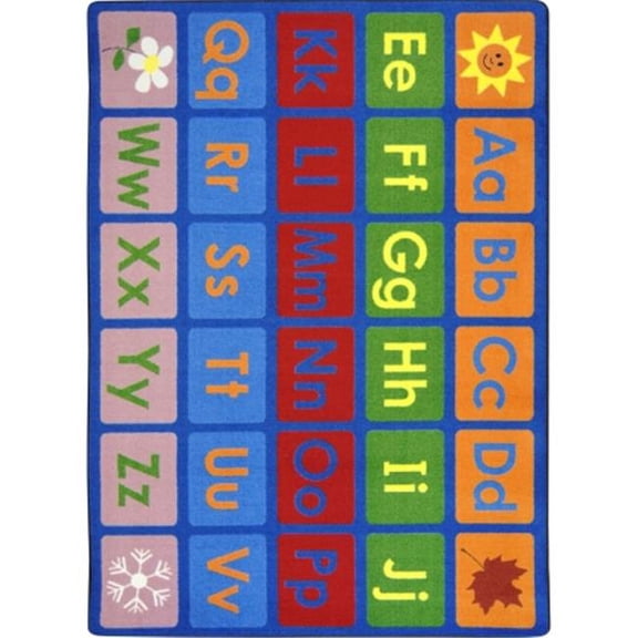Joy Carpets Kid Essentials Any Day Alphabet Early Childhood Rectangle Rugs 01 Multi Color - 7 ft. 8 in. x 10 ft. 9 in.