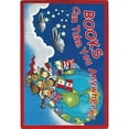 thumbnail image 1 of Joy Carpets  Kid Essentials Books Can Take You Anywhere Language & Literacy Oval Rugs 01 Sky Blue - 5 ft. 4 in. x 7 ft. 8 in., 1 of 1