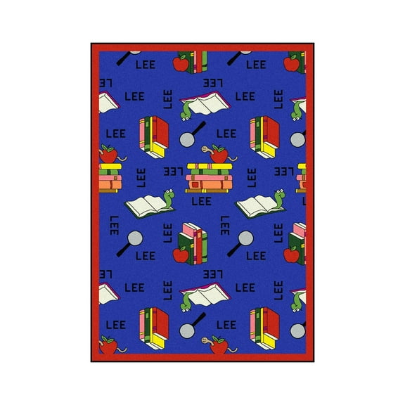 Bookworm (Spanish) 3'10" x 5'4" Area Rug In Color Blue