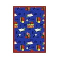 thumbnail image 1 of Joy Carpets 1564C-01 Kid Essentials Bookworm Language & Literacy Rectangle Rugs  01 Blue - 5 ft. 4 in. x 7 ft. 8 in., 1 of 2