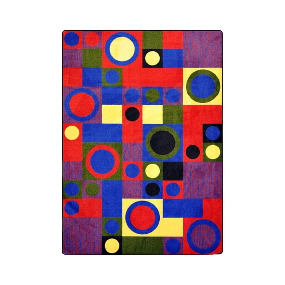Joy Carpet Kid Essentials Teen City Block Area Rug Rectangle Red 5'4" x 7'8"