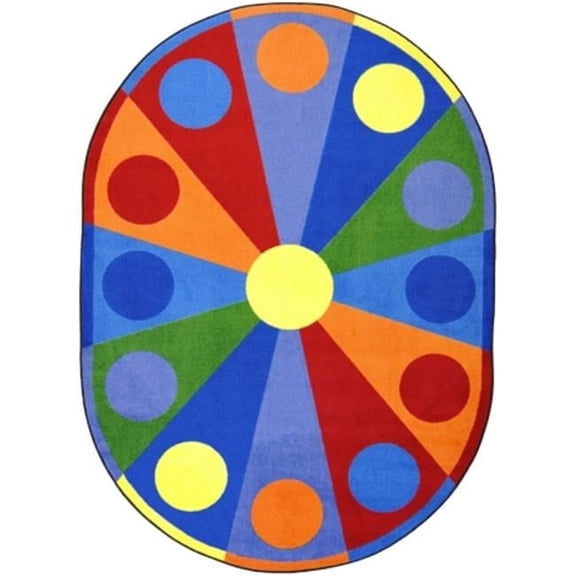 Joy Carpets Kid Essentials Color Wheel Early Childhood Oval Rugs Multi Color - 7 ft. 8 in. x 10 ft. 9 in.