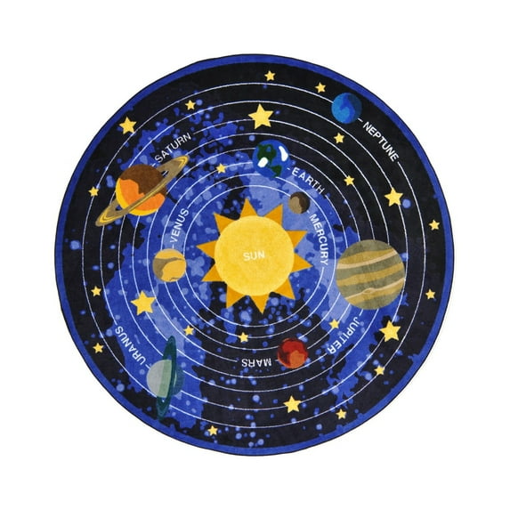 Kid Essentials - Geography & Environment Cosmic Wonders, 5'4" Round, Black