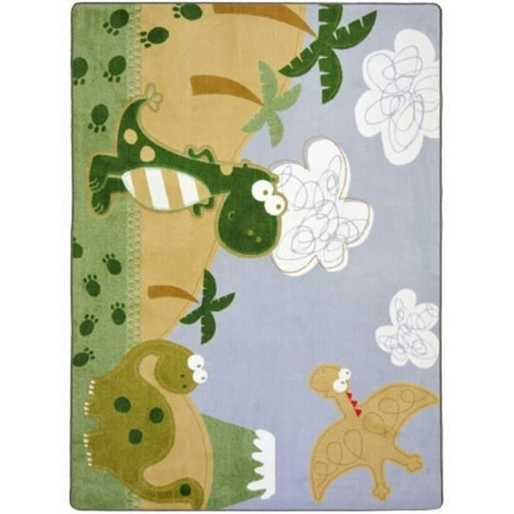 Joy Carpets  Kid Essentials Dino Fun Infants & Toddlers Rectangle Rugs Multi Color - 5 ft. 4 in. x 7 ft. 8 in.