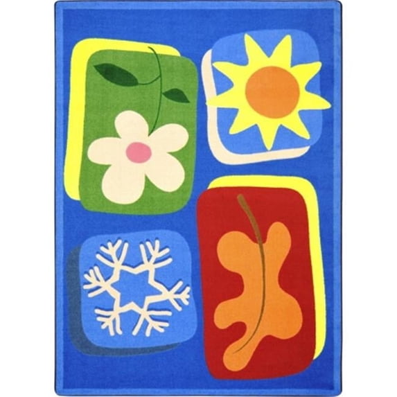 Joy Carpets Kid Essentials First Seasons Infants & Toddlers Rectangle Rugs Multi Color - 3 ft. 10 in. x 5 ft. 4 in.