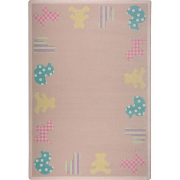 Joy Carpets Kid Essentials Frisky Friends Infants & Toddlers Rectangle Rugs 03 Multi Color - 3 ft. 10 in. x 5 ft. 4 in.