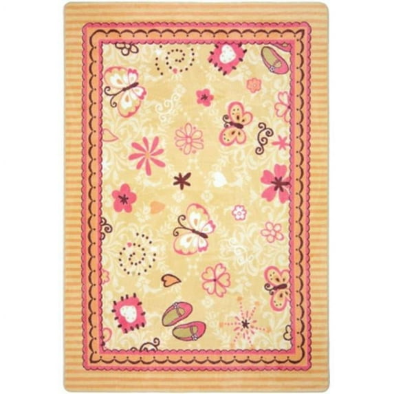 Joy Carpets Kid Essentials Hearts & Flowers Infants & Toddlers Rectangle Rugs Multi Color - 5 ft. 4 in. x 7 ft. 8 in.