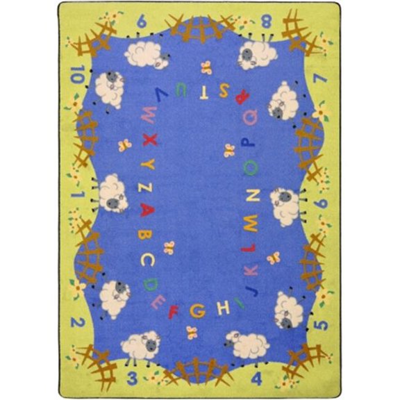 Joy Carpets Kid Essentials Lamby Pie Infants & Toddlers Rectangle Rugs Multi Color - 7 ft. 8 in. x 10 ft. 9 in.