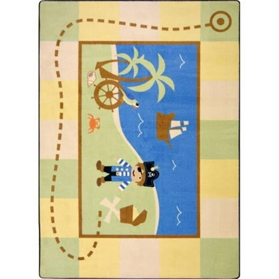 Joy Carpets Kid Essentials Lil Pirate Active Play & Juvenile Rectangle Rugs Multi Color - 5 ft. 4 in. x 7 ft. 8 in.