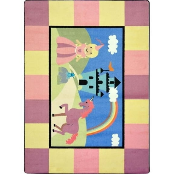 Joy Carpets Kid Essentials Lil Princess Active Play & Juvenile Rectangle Rugs Multi Color - 3 ft. 10 in. x 5 ft. 4 in.