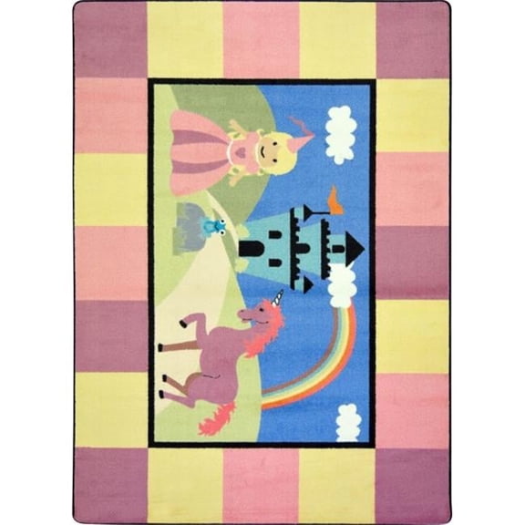 Joy Carpets Kid Essentials Lil Princess Active Play & Juvenile Round Rugs Multi Color - 7 ft. 7 in.