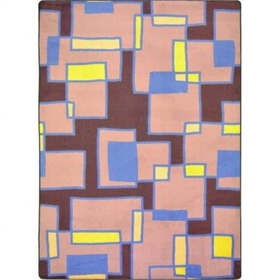 Joy Carpets Kid Essentials Outside the Box Rectangle Teen Area Rugs 02 Grape - 5 ft. 4 in. x 7 ft. 8 in.