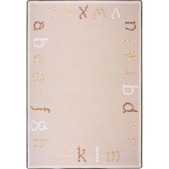 Joy Carpets Kid Essentials Polka Dot ABCs Infants & Toddlers Rectangle Rugs 01 Beige - 5 ft. 4 in. x 7 ft. 8 in.
