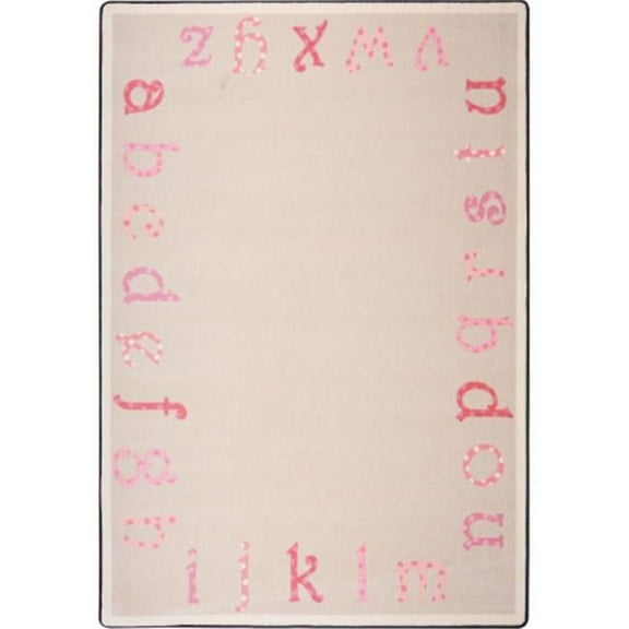 Joy Carpets Kid Essentials Polka Dot ABCs Infants & Toddlers Rectangle Rugs 04 Pink - 3 ft. 10 in. x 5 ft. 4 in.