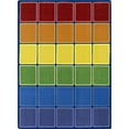 thumbnail image 1 of Joy Carpets Kid Essentials Rainbow Blocks 7'8" x 10'9" Area Rug in Color Multi, 1 of 1