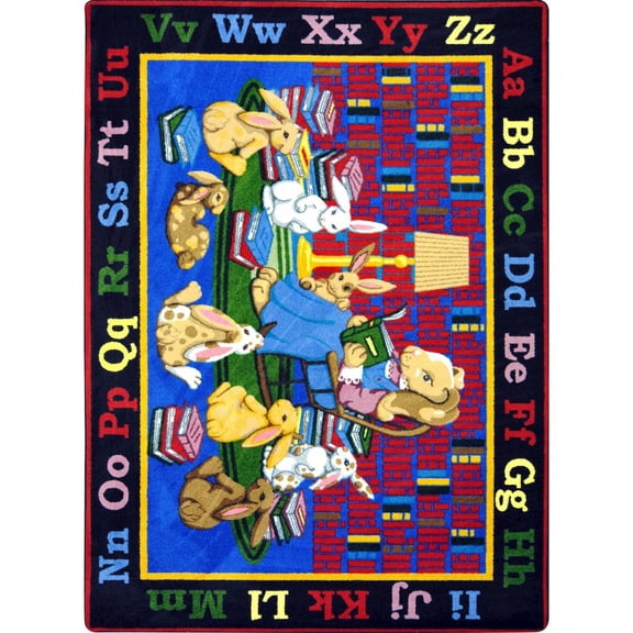 Joy Carpets Kid Essentials Reading Rocks 10'9" x 13'2" Area Rug in Color Multi