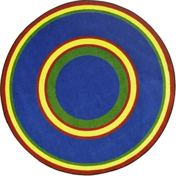 Joy Carpets Kid Essentials Ripples Round Misc Sold Color Area Rugs 05 Primary - 7 ft. 7 in.