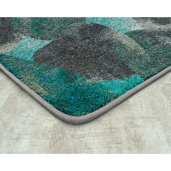 Joy Carpets Kid Essentials Riverstone 78" x 109" Indoor Area Rug in Color Teal