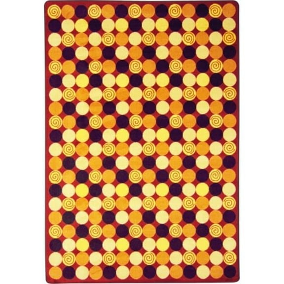 Joy Carpets  Kid Essentials Roundabout Rectangle Teen Area Rugs 01 Red - 5 ft. 4 in. x 7 ft. 8 in.