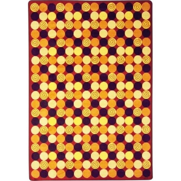 Joy Carpets  Kid Essentials Roundabout Rectangle Teen Area Rugs 01 Red - 7 ft. 8 in. x 10 ft. 9 in.