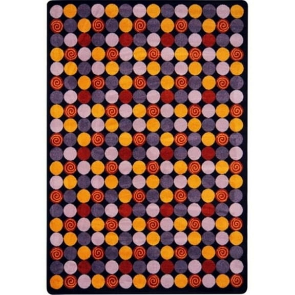 Joy Carpets  Kid Essentials Roundabout Rectangle Teen Area Rugs 02 Plum - 5 ft. 4 in. x 7 ft. 8 in.